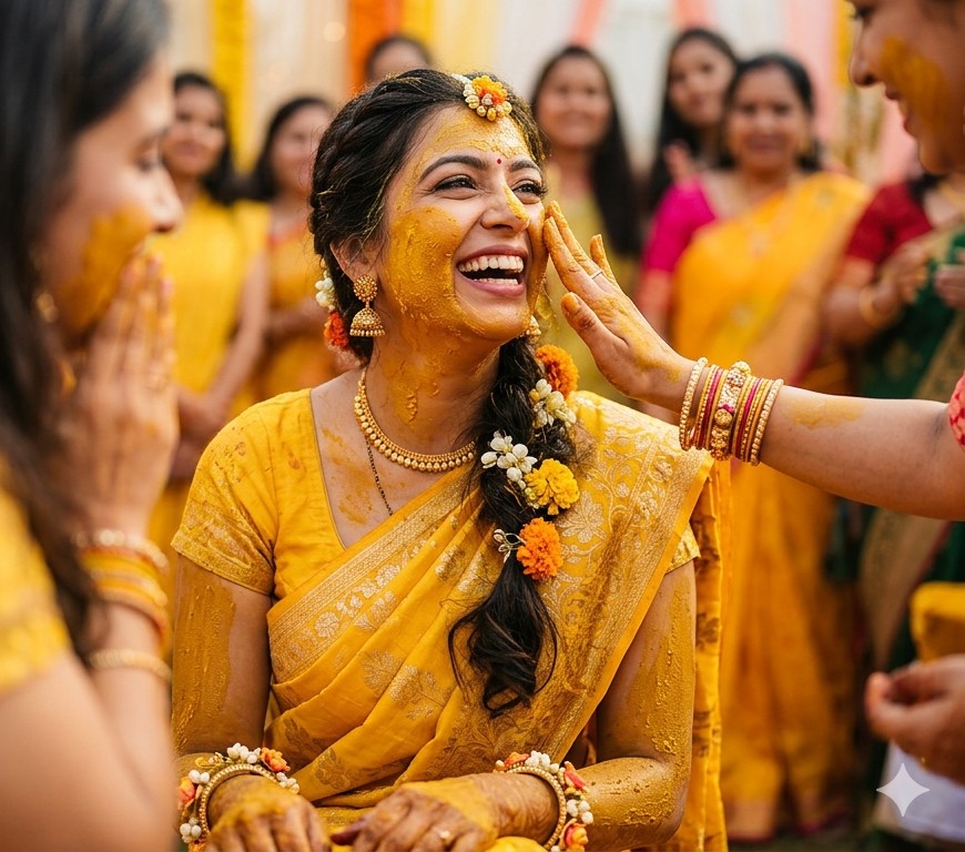 Pre-wedding haldi ceremony