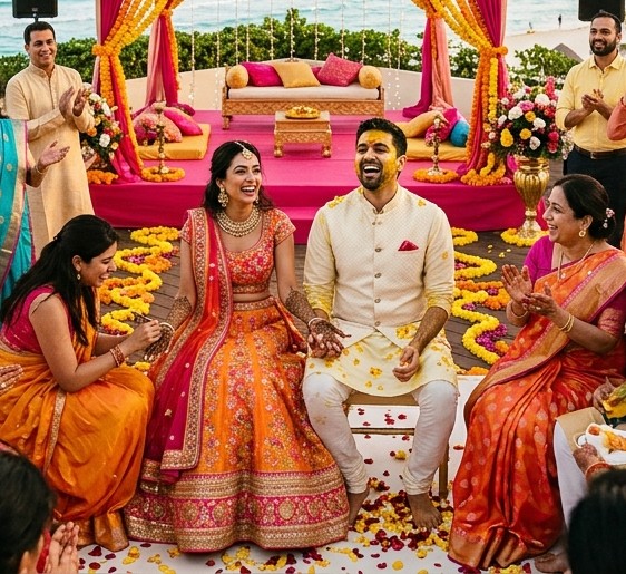 Pre-wedding haldi ceremony